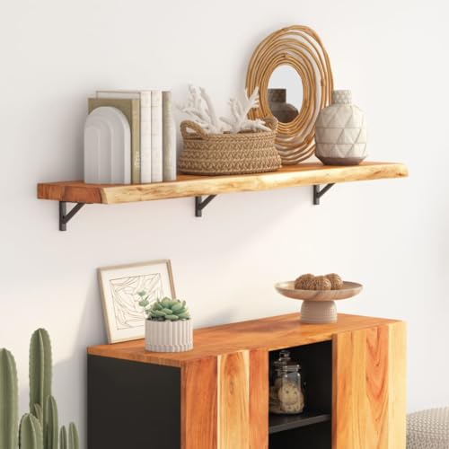 WKIEQACO Wandregal 120 x 20 x 2,5 cm rechteckig Massivholz Akazie Wohnkante Tischzubehör Tischplatten WKIEQACO Wandregal 120 x 20 x 2,5 cm rechteckig Massivholz Akazie Wohnkante Tischzubehör Tischplatten von WKIEQACO