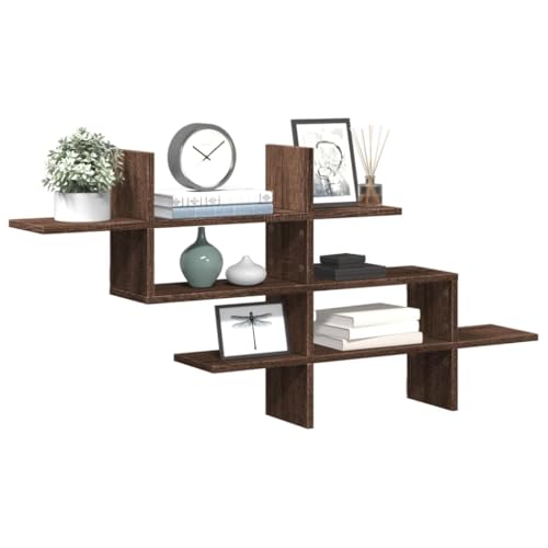 WKIEQACO Wandregal aus brauner Eiche, 124,5 x 18 x 60,5 cm, Holzregal, Wandregale und -leisten WKIEQACO Wandregal aus brauner Eiche, 124,5 x 18 x 60,5 cm, Holzregal, Wandregale und -leisten von WKIEQACO