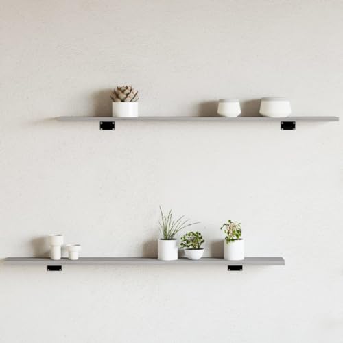 WKIEQACO Wandregale, 4 Stück, Grau, Sonoma, 100 x 10 x 1,5 cm, Holzregal WKIEQACO Wandregale, 4 Stück, Grau, Sonoma, 100 x 10 x 1,5 cm, Holzregal von WKIEQACO