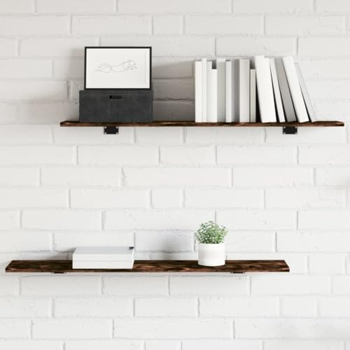 WKIEQACO Wandregale, 4 Stück, geräucherte Eiche, 100 x 20 x 1,5 cm, Holzregal WKIEQACO Wandregale, 4 Stück, geräucherte Eiche, 100 x 20 x 1,5 cm, Holzregal von WKIEQACO