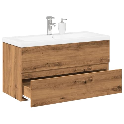 WKIEQACO Waschbeckenschrank mit eingebautem Waschbecken, Artisan OakCabinets & Storage Vanity Units Bathroom Vanity Units von WKIEQACO