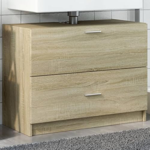 WKIEQACO Waschbeckenunterschrank Sonoma Eiche 78x37x59 cm Engineered WoodSets Badezimmer-Sets WKIEQACO Waschbeckenunterschrank Sonoma Eiche 78x37x59 cm Engineered WoodSets Badezimmer-Sets von WKIEQACO