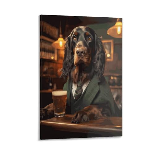 Kunst – Gordon Setter Leinwanddruck, Ölgemälde, Reproduktion klassischer Kunstwerke, Bilder auf Leinwand, Wandkunst für Zuhause, Büro, 30 x 45 cm von WKMoney