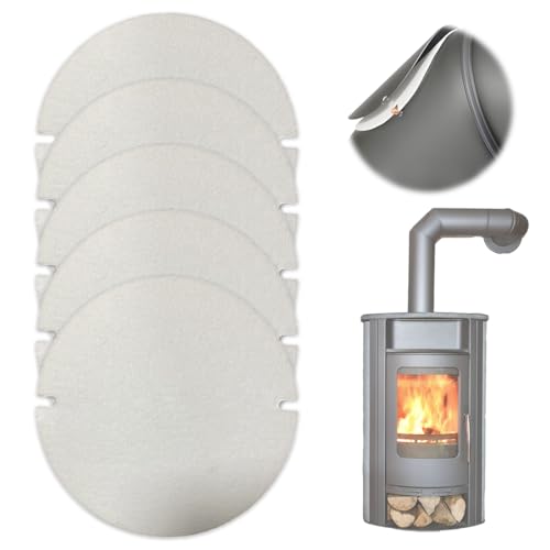 WKRTDY Hitzebeständige Rohrdichtungen für Ofenrohrklappen - 5 Stücke Flachdichtungen bis 1200°C, passend für Ø 155-200 mm Rohre, individuell zuschneidbar WKRTDY Hitzebeständige Rohrdichtungen für Ofenrohrklappen - 5 Stücke Flachdichtungen bis 1200°C, passend für Ø 155-200 mm Rohre, individuell zuschneidbar von WKRTDY