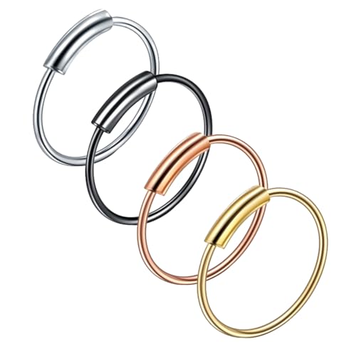 WKRTDY Titan Nasenring Hoop Set, hypoallergen & flexibel einsetzbar, für Piercing am Septum, Helix, Tragus & Conch, Körper Schmuck für Damen & Herren, 4-teilig WKRTDY Titan Nasenring Hoop Set, hypoallergen & flexibel einsetzbar, für Piercing am Septum, Helix, Tragus & Conch, Körper Schmuck für Damen & Herren, 4-teilig von WKRTDY
