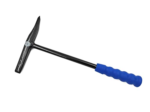 Schlackehammer aus geschmiedetem Stahl schwarz lackiert 370 g schwer mit blauem Griff von WKS