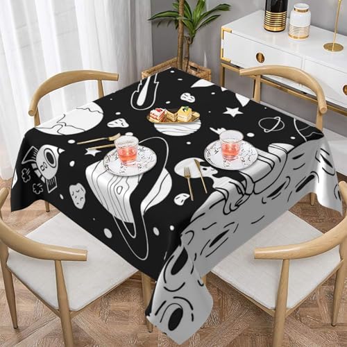 Auslaufsichere, quadratische Tischdecke, 137 x 137 cm, dekorative Esszimmerdecke für Partys, Hochzeiten und Veranstaltungen im Freien, Astronauten-Tischdecken, knitterfreie Polyester-Tischwäsche für Auslaufsichere, quadratische Tischdecke, 137 x 137 cm, dekorative Esszimmerdecke für Partys, Hochzeiten und Veranstaltungen im Freien, Astronauten-Tischdecken, knitterfreie Polyester-Tischwäsche für von WKSGDSG