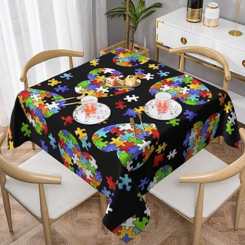 Auslaufsichere, quadratische Tischdecke, 137 x 137 cm, dekorative Esszimmerdecke für Partys, Hochzeiten und Veranstaltungen im Freien, Puzzleteile, Herz-Tischdecken, knitterfreie Polyester-Tischwäsche Auslaufsichere, quadratische Tischdecke, 137 x 137 cm, dekorative Esszimmerdecke für Partys, Hochzeiten und Veranstaltungen im Freien, Puzzleteile, Herz-Tischdecken, knitterfreie Polyester-Tischwäsche von WKSGDSG