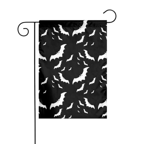 Doppelseitige Gartenflagge für den Außenbereich, 45 x 30 cm, Halloween-Fliegende Fledermäuse, Allwetter-Dekoration für Terrasse, Rasen, Dekoration, Bauernhaus, lichtbeständig, Ferienhausflagge für Doppelseitige Gartenflagge für den Außenbereich, 45 x 30 cm, Halloween-Fliegende Fledermäuse, Allwetter-Dekoration für Terrasse, Rasen, Dekoration, Bauernhaus, lichtbeständig, Ferienhausflagge für von WKSGDSG