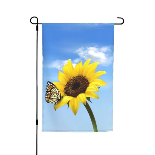 Doppelseitige Gartenflaggen für Outdoor-Dekoration, 45 x 30 cm, strapazierfähiges Polyester, Gartenflaggen, Sommer-Sonnenblume, Schmetterling, blauer Himmel, Gartenflaggen, wetterbeständig Doppelseitige Gartenflaggen für Outdoor-Dekoration, 45 x 30 cm, strapazierfähiges Polyester, Gartenflaggen, Sommer-Sonnenblume, Schmetterling, blauer Himmel, Gartenflaggen, wetterbeständig von WKSGDSG