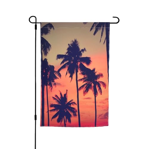 Doppelseitige Gartenflaggen für Outdoor-Dekoration, 45 x 30 cm, strapazierfähiges Polyester, Hofbanner, Kokospalme, Sommer-Sonnenuntergang, Gartenflaggen, wetterbeständig, Terrassen-Wimpel für Veranda Doppelseitige Gartenflaggen für Outdoor-Dekoration, 45 x 30 cm, strapazierfähiges Polyester, Hofbanner, Kokospalme, Sommer-Sonnenuntergang, Gartenflaggen, wetterbeständig, Terrassen-Wimpel für Veranda von WKSGDSG