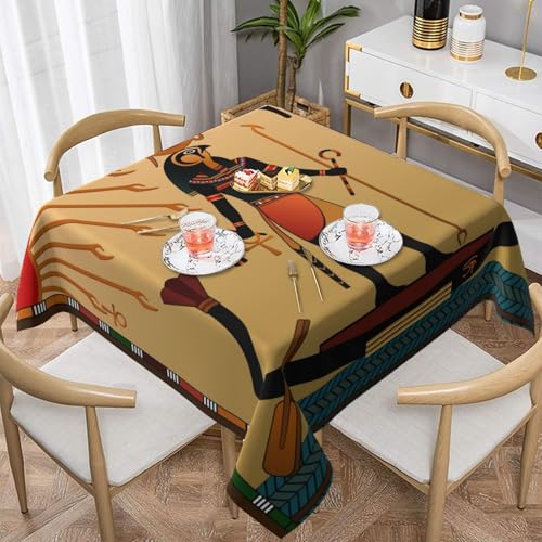 Farmhouse-Tischdecken für quadratische Tische, Sonne, altägyptische zeitlose Anmut, Tischdecke für drinnen und draußen, abwischbar, waschbar, weiche Polyester-Tischdecke für Küche, Party, Bankett Farmhouse-Tischdecken für quadratische Tische, Sonne, altägyptische zeitlose Anmut, Tischdecke für drinnen und draußen, abwischbar, waschbar, weiche Polyester-Tischdecke für Küche, Party, Bankett von WKSGDSG
