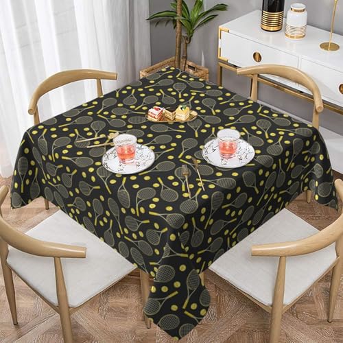 Farmhouse-Tischdecken für quadratische Tische, lustige Tennisschlägerbälle, Tischdecke für drinnen und draußen, abwischbar, waschbar, weiche Polyester-Tischdecke für Küche, Party, Bankett Farmhouse-Tischdecken für quadratische Tische, lustige Tennisschlägerbälle, Tischdecke für drinnen und draußen, abwischbar, waschbar, weiche Polyester-Tischdecke für Küche, Party, Bankett von WKSGDSG