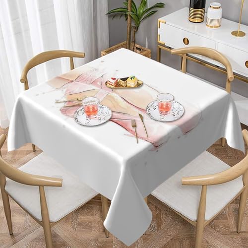 WKSGDSG Auslaufsichere, quadratische Tischdecke, 137 x 137 cm, dekorative Esszimmerdecke für Partys, Hochzeiten und Veranstaltungen im Freien, Ballettschuhe, knitterfreie Polyester-Tischwäsche für WKSGDSG Auslaufsichere, quadratische Tischdecke, 137 x 137 cm, dekorative Esszimmerdecke für Partys, Hochzeiten und Veranstaltungen im Freien, Ballettschuhe, knitterfreie Polyester-Tischwäsche für von WKSGDSG