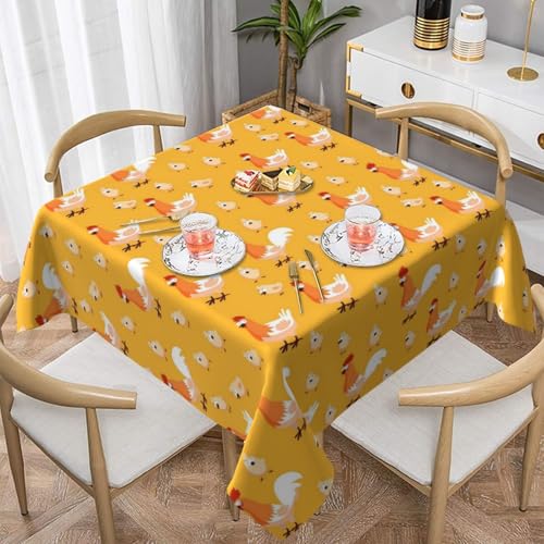 WKSGDSG Auslaufsichere, quadratische Tischdecke, 137 x 137 cm, dekorative Esszimmerdecke für Partys, Hochzeiten und Veranstaltungen im Freien, Hühnerküken, knitterfreie Polyester-Tischwäsche für Küche WKSGDSG Auslaufsichere, quadratische Tischdecke, 137 x 137 cm, dekorative Esszimmerdecke für Partys, Hochzeiten und Veranstaltungen im Freien, Hühnerküken, knitterfreie Polyester-Tischwäsche für Küche von WKSGDSG