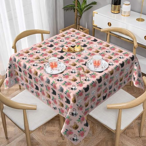 WKSGDSG Auslaufsichere, quadratische Tischdecke, 137 x 137 cm, dekorative Esszimmerdecke für Partys, Hochzeiten und Veranstaltungen im Freien, Hunde-Tischdecken, knitterfreie Polyester-Tischwäsche für WKSGDSG Auslaufsichere, quadratische Tischdecke, 137 x 137 cm, dekorative Esszimmerdecke für Partys, Hochzeiten und Veranstaltungen im Freien, Hunde-Tischdecken, knitterfreie Polyester-Tischwäsche für von WKSGDSG