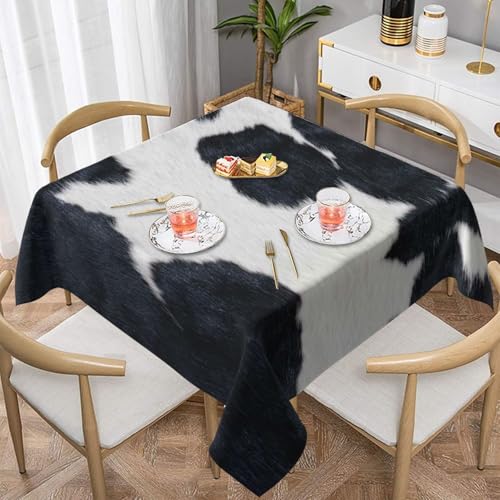 WKSGDSG Auslaufsichere, quadratische Tischdecke, 137 x 137 cm, dekorative Esszimmerdecke für Partys, Hochzeiten und Veranstaltungen im Freien, Rindsleder, knitterfreie Polyester-Tischwäsche für Küche von WKSGDSG