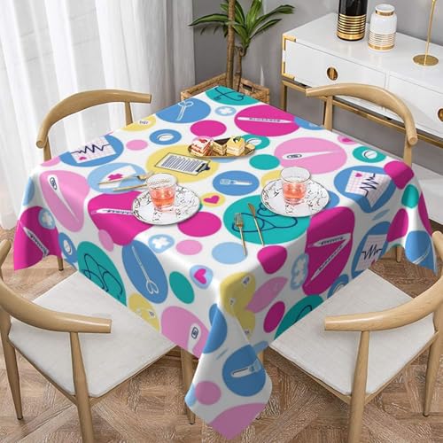 WKSGDSG Auslaufsichere, quadratische Tischdecke, 137 x 137 cm, dekorative Esszimmerdecke für Partys, Hochzeiten und Veranstaltungen im Freien, niedliche Krankenschwester-Tischdecken, knitterfreie WKSGDSG Auslaufsichere, quadratische Tischdecke, 137 x 137 cm, dekorative Esszimmerdecke für Partys, Hochzeiten und Veranstaltungen im Freien, niedliche Krankenschwester-Tischdecken, knitterfreie von WKSGDSG