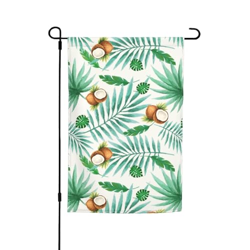 WKSGDSG Doppelseitige Gartenflaggen für Outdoor-Dekoration, 45 x 30 cm, strapazierfähiges Polyester, Gartenflaggen, Sommer-Kokosnussbaum-Gartenflaggen, wetterbeständig, Terrassen-Wimpel für Veranda WKSGDSG Doppelseitige Gartenflaggen für Outdoor-Dekoration, 45 x 30 cm, strapazierfähiges Polyester, Gartenflaggen, Sommer-Kokosnussbaum-Gartenflaggen, wetterbeständig, Terrassen-Wimpel für Veranda von WKSGDSG