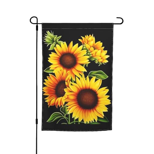 WKSGDSG Doppelseitige Gartenflaggen für Outdoor-Dekoration, 45 x 30 cm, strapazierfähiges Polyester, Gartenflaggen, Sommer-Sonnenblumen-Gartenflaggen, wetterbeständig, Terrassen-Wimpel für Veranda von WKSGDSG