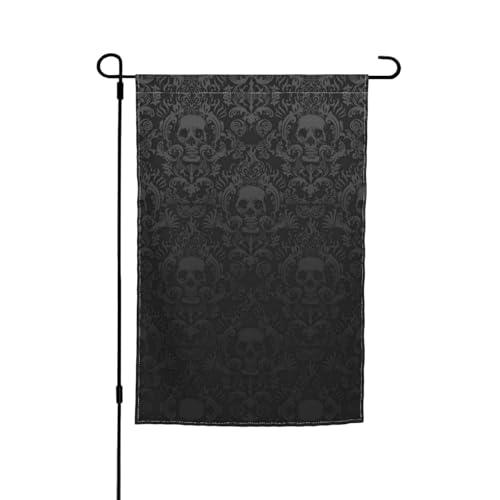 WKSGDSG Doppelseitige Gartenflaggen für Outdoor-Dekoration, 45 x 30 cm, strapazierfähiges Polyester, Hofbanner, Gothic-Tapete, Totenkopf-Gartenflaggen, wetterbeständig, Terrassen-Wimpel für Veranda WKSGDSG Doppelseitige Gartenflaggen für Outdoor-Dekoration, 45 x 30 cm, strapazierfähiges Polyester, Hofbanner, Gothic-Tapete, Totenkopf-Gartenflaggen, wetterbeständig, Terrassen-Wimpel für Veranda von WKSGDSG