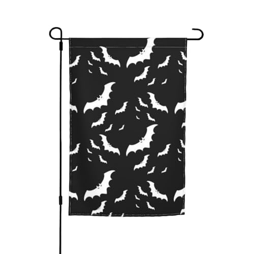 WKSGDSG Doppelseitige Gartenflaggen für Outdoor-Dekoration, 45 x 30 cm, strapazierfähiges Polyester, Hofbanner, Halloween-Fliegende Fledermäuse, Gartenflaggen, wetterbeständig, Terrassen-Wimpel für WKSGDSG Doppelseitige Gartenflaggen für Outdoor-Dekoration, 45 x 30 cm, strapazierfähiges Polyester, Hofbanner, Halloween-Fliegende Fledermäuse, Gartenflaggen, wetterbeständig, Terrassen-Wimpel für von WKSGDSG
