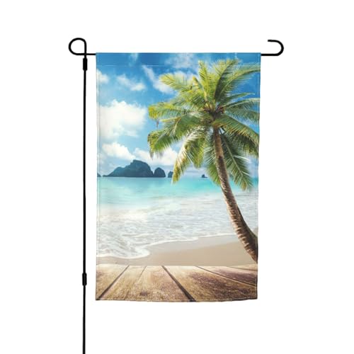 WKSGDSG Doppelseitige Gartenflaggen für Outdoor-Dekoration, 45 x 30 cm, strapazierfähiges Polyester, Hofbanner, Sommer-Strand-Gartenflaggen, wetterbeständig, Terrassen-Wimpel für Veranda, Rasen von WKSGDSG