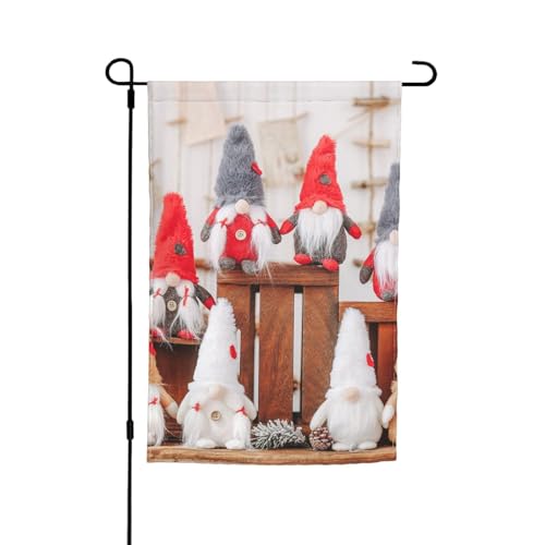 WKSGDSG Doppelseitige Gartenflaggen für Outdoor-Dekoration, 45 x 30 cm, strapazierfähiges Polyester, Hofbanner, Weihnachtsmann-Zwerge, Gartenflaggen, wetterbeständig, Terrassen-Wimpel für Veranda WKSGDSG Doppelseitige Gartenflaggen für Outdoor-Dekoration, 45 x 30 cm, strapazierfähiges Polyester, Hofbanner, Weihnachtsmann-Zwerge, Gartenflaggen, wetterbeständig, Terrassen-Wimpel für Veranda von WKSGDSG