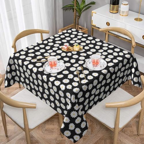 WKSGDSG Farmhouse-Tischdecken für quadratische Tische, Blumen-Tischdecken für drinnen und draußen, abwischbar, waschbar, weiche Polyester-Tischdecke für Küche, Party, Bankett, Heimdekoration, 137 x von WKSGDSG