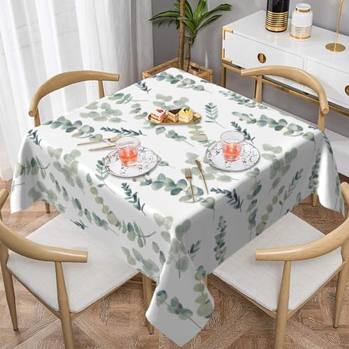 WKSGDSG Farmhouse-Tischdecken für quadratische Tische, Eukalyptusblätter, Tischdecke für drinnen und draußen, abwischbar, waschbar, weiche Polyester-Tischdecke für Küche, Party, Bankett WKSGDSG Farmhouse-Tischdecken für quadratische Tische, Eukalyptusblätter, Tischdecke für drinnen und draußen, abwischbar, waschbar, weiche Polyester-Tischdecke für Küche, Party, Bankett von WKSGDSG