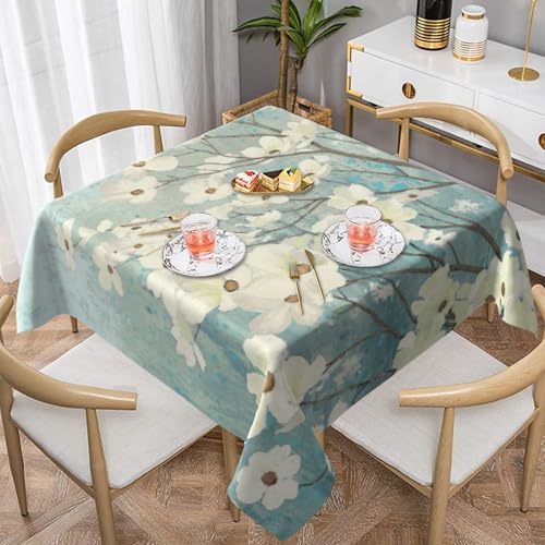 WKSGDSG Farmhouse-Tischdecken für quadratische Tische, Frühlings-Hartriegelblüten, Tischdecke für drinnen und draußen, abwischbar, waschbar, weiche Polyester-Tischdecke für Küche, Party, Bankett WKSGDSG Farmhouse-Tischdecken für quadratische Tische, Frühlings-Hartriegelblüten, Tischdecke für drinnen und draußen, abwischbar, waschbar, weiche Polyester-Tischdecke für Küche, Party, Bankett von WKSGDSG