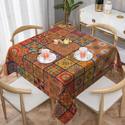 WKSGDSG Farmhouse-Tischdecken für quadratische Tische, Gruppe marokkanischer Tischdecken für drinnen und draußen, abwischbar, waschbar, weiche Polyester-Tischdecke für Küche, Party, Bankett WKSGDSG Farmhouse-Tischdecken für quadratische Tische, Gruppe marokkanischer Tischdecken für drinnen und draußen, abwischbar, waschbar, weiche Polyester-Tischdecke für Küche, Party, Bankett von WKSGDSG