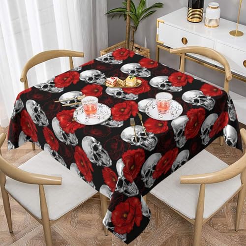WKSGDSG Farmhouse-Tischdecken für quadratische Tische, Halloween-Totenkopf-Tischdecken für drinnen und draußen, abwischbar, waschbar, weiche Polyester-Tischdecke für Küche, Party, Bankett WKSGDSG Farmhouse-Tischdecken für quadratische Tische, Halloween-Totenkopf-Tischdecken für drinnen und draußen, abwischbar, waschbar, weiche Polyester-Tischdecke für Küche, Party, Bankett von WKSGDSG