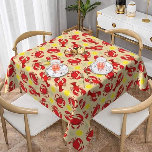 WKSGDSG Farmhouse-Tischdecken für quadratische Tische, Hummer- und Krabben-Tischdecken für drinnen und draußen, abwischbar, waschbar, weiche Polyester-Tischdecke für Küche, Party, Bankett WKSGDSG Farmhouse-Tischdecken für quadratische Tische, Hummer- und Krabben-Tischdecken für drinnen und draußen, abwischbar, waschbar, weiche Polyester-Tischdecke für Küche, Party, Bankett von WKSGDSG