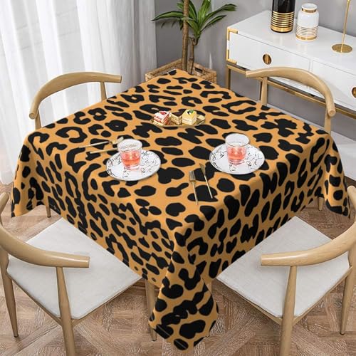 WKSGDSG Farmhouse-Tischdecken für quadratische Tische, Leopardenmuster, Tischdecke für drinnen und draußen, abwischbar, waschbar, weiche Polyester-Tischdecke für Küche, Party, Bankett, Heimdekoration WKSGDSG Farmhouse-Tischdecken für quadratische Tische, Leopardenmuster, Tischdecke für drinnen und draußen, abwischbar, waschbar, weiche Polyester-Tischdecke für Küche, Party, Bankett, Heimdekoration von WKSGDSG