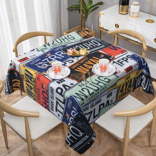 WKSGDSG Farmhouse-Tischdecken für quadratische Tische, Nummernschild-Tischdecken für drinnen und draußen, abwischbar, waschbar, weiche Polyester-Tischdecke für Küche, Party, Bankett, Heimdekoration WKSGDSG Farmhouse-Tischdecken für quadratische Tische, Nummernschild-Tischdecken für drinnen und draußen, abwischbar, waschbar, weiche Polyester-Tischdecke für Küche, Party, Bankett, Heimdekoration von WKSGDSG