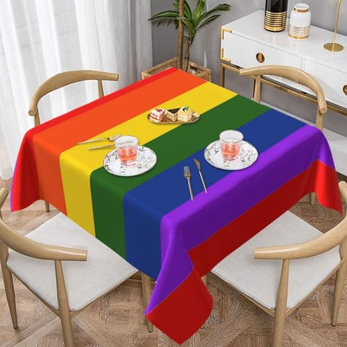 WKSGDSG Farmhouse-Tischdecken für quadratische Tische, Regenbogen-Flagge, Tischdecke für drinnen und draußen, abwischbar, waschbar, weiche Polyester-Tischdecke für Küche, Party, Bankett WKSGDSG Farmhouse-Tischdecken für quadratische Tische, Regenbogen-Flagge, Tischdecke für drinnen und draußen, abwischbar, waschbar, weiche Polyester-Tischdecke für Küche, Party, Bankett von WKSGDSG