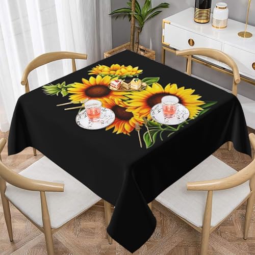 WKSGDSG Farmhouse-Tischdecken für quadratische Tische, Sommer-Sonnenblumen-Tischdecken für drinnen und draußen, abwischbar, waschbar, weiche Polyester-Tischdecke für Küche, Party, Bankett WKSGDSG Farmhouse-Tischdecken für quadratische Tische, Sommer-Sonnenblumen-Tischdecken für drinnen und draußen, abwischbar, waschbar, weiche Polyester-Tischdecke für Küche, Party, Bankett von WKSGDSG