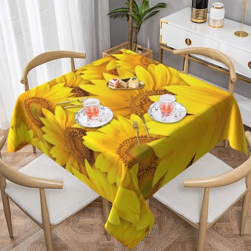 WKSGDSG Farmhouse-Tischdecken für quadratische Tische, Sonnenblumen-Tischdecken für drinnen und draußen, abwischbar, waschbar, weiche Polyester-Tischdecke für Küche, Party, Bankett, Heimdekoration WKSGDSG Farmhouse-Tischdecken für quadratische Tische, Sonnenblumen-Tischdecken für drinnen und draußen, abwischbar, waschbar, weiche Polyester-Tischdecke für Küche, Party, Bankett, Heimdekoration von WKSGDSG