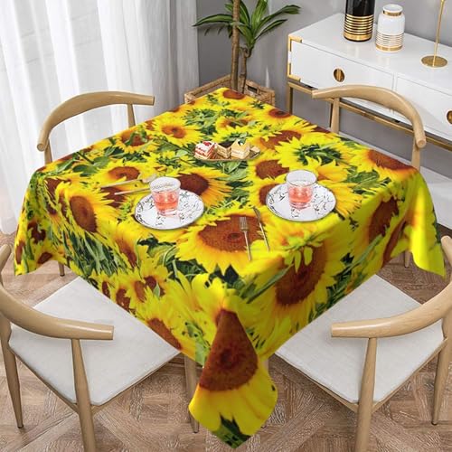WKSGDSG Farmhouse-Tischdecken für quadratische Tische, Sonnenblumen-Tischdecken für drinnen und draußen, abwischbar, waschbar, weiche Polyester-Tischdecke für Küche, Party, Bankett, Heimdekoration WKSGDSG Farmhouse-Tischdecken für quadratische Tische, Sonnenblumen-Tischdecken für drinnen und draußen, abwischbar, waschbar, weiche Polyester-Tischdecke für Küche, Party, Bankett, Heimdekoration von WKSGDSG