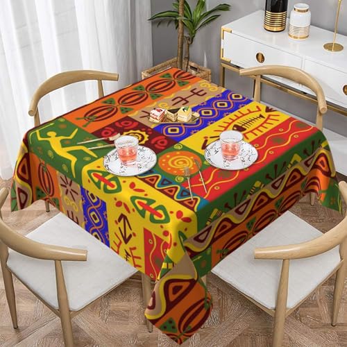 WKSGDSG Farmhouse-Tischdecken für quadratische Tische, afrikanische Nationalmuster, Tischdecke für drinnen und draußen, abwischbar, waschbar, weiche Polyester-Tischdecke für Küche, Party, Bankett WKSGDSG Farmhouse-Tischdecken für quadratische Tische, afrikanische Nationalmuster, Tischdecke für drinnen und draußen, abwischbar, waschbar, weiche Polyester-Tischdecke für Küche, Party, Bankett von WKSGDSG