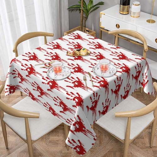 WKSGDSG Farmhouse-Tischdecken für quadratische Tische, blutige Handabdrücke, Tischdecke für drinnen und draußen, abwischbar, waschbar, weiche Polyester-Tischdecke für Küche, Party, Bankett WKSGDSG Farmhouse-Tischdecken für quadratische Tische, blutige Handabdrücke, Tischdecke für drinnen und draußen, abwischbar, waschbar, weiche Polyester-Tischdecke für Küche, Party, Bankett von WKSGDSG