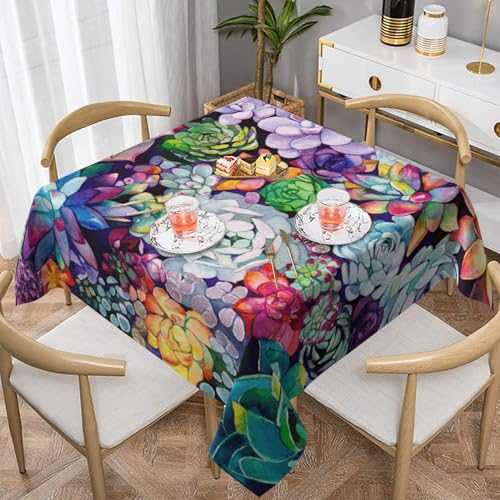 WKSGDSG Farmhouse-Tischdecken für quadratische Tische, bunte Sukkulenten-Tischdecken für drinnen und draußen, abwischbar, waschbar, weiche Polyester-Tischdecke für Küche, Party, Bankett WKSGDSG Farmhouse-Tischdecken für quadratische Tische, bunte Sukkulenten-Tischdecken für drinnen und draußen, abwischbar, waschbar, weiche Polyester-Tischdecke für Küche, Party, Bankett von WKSGDSG