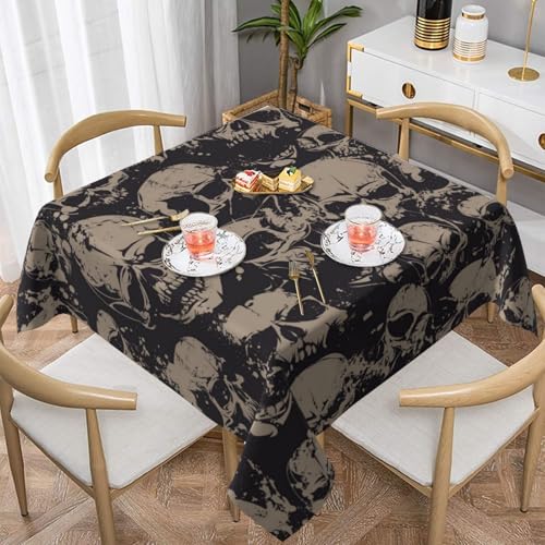WKSGDSG Farmhouse-Tischdecken für quadratische Tische, coole Totenkopf-Grafik-Tischdecken für drinnen und draußen, abwischbar, waschbar, weiche Polyester-Tischdecke für Küche, Party, Bankett WKSGDSG Farmhouse-Tischdecken für quadratische Tische, coole Totenkopf-Grafik-Tischdecken für drinnen und draußen, abwischbar, waschbar, weiche Polyester-Tischdecke für Küche, Party, Bankett von WKSGDSG
