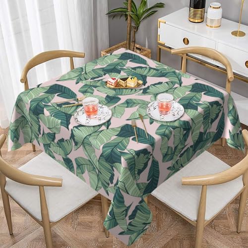 WKSGDSG Farmhouse-Tischdecken für quadratische Tische, grüne Palmenblätter, Tischdecke für drinnen und draußen, abwischbar, waschbar, weiche Polyester-Tischdecke für Küche, Party, Bankett WKSGDSG Farmhouse-Tischdecken für quadratische Tische, grüne Palmenblätter, Tischdecke für drinnen und draußen, abwischbar, waschbar, weiche Polyester-Tischdecke für Küche, Party, Bankett von WKSGDSG