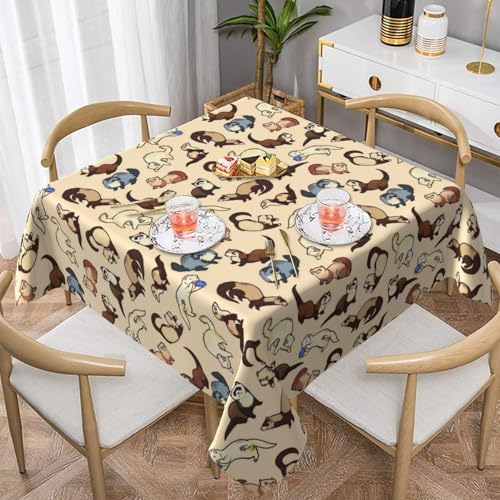 WKSGDSG Farmhouse-Tischdecken für quadratische Tische, haarige Frettchen-Tischdecken für drinnen und draußen, abwischbar, waschbar, weiche Polyester-Tischdecke für Küche, Party, Bankett WKSGDSG Farmhouse-Tischdecken für quadratische Tische, haarige Frettchen-Tischdecken für drinnen und draußen, abwischbar, waschbar, weiche Polyester-Tischdecke für Küche, Party, Bankett von WKSGDSG