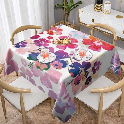 WKSGDSG Farmhouse-Tischdecken für quadratische Tische, hawaiianischer Blumendruck, Tischdecke für drinnen und draußen, abwischbar, waschbar, weiche Polyester-Tischdecke für Küche, Party, Bankett WKSGDSG Farmhouse-Tischdecken für quadratische Tische, hawaiianischer Blumendruck, Tischdecke für drinnen und draußen, abwischbar, waschbar, weiche Polyester-Tischdecke für Küche, Party, Bankett von WKSGDSG