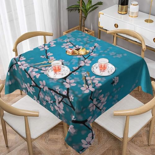 WKSGDSG Farmhouse-Tischdecken für quadratische Tische, japanische Kirschblumen, Tischdecke für drinnen und draußen, abwischbar, waschbar, weiche Polyester-Tischdecke für Küche, Party, Bankett WKSGDSG Farmhouse-Tischdecken für quadratische Tische, japanische Kirschblumen, Tischdecke für drinnen und draußen, abwischbar, waschbar, weiche Polyester-Tischdecke für Küche, Party, Bankett von WKSGDSG