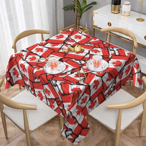 WKSGDSG Farmhouse-Tischdecken für quadratische Tische, kanadische Flagge, Tischdecken für drinnen und draußen, abwischbar, waschbar, weiche Polyester-Tischdecke für Küche, Party, Bankett WKSGDSG Farmhouse-Tischdecken für quadratische Tische, kanadische Flagge, Tischdecken für drinnen und draußen, abwischbar, waschbar, weiche Polyester-Tischdecke für Küche, Party, Bankett von WKSGDSG