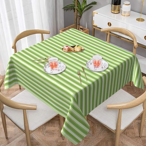 WKSGDSG Farmhouse-Tischdecken für quadratische Tische, klassisch grün gestreift, für drinnen und draußen, abwischbar, waschbar, weiche Polyester-Tischdecke für Küche, Party, Bankett, Heimdekoration WKSGDSG Farmhouse-Tischdecken für quadratische Tische, klassisch grün gestreift, für drinnen und draußen, abwischbar, waschbar, weiche Polyester-Tischdecke für Küche, Party, Bankett, Heimdekoration von WKSGDSG